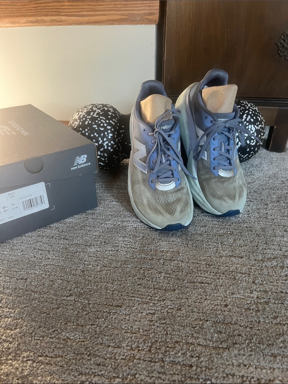 New Balance Rebel Fuel Cell light green, blue and purple Running Shoes